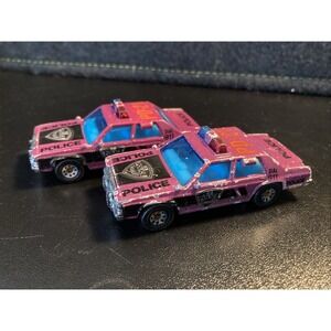 Lot 2 Matchbox Ford LTD PD-21 Police Diecast Car Mattel 1987‎ 1:69 Macau Cop Car
